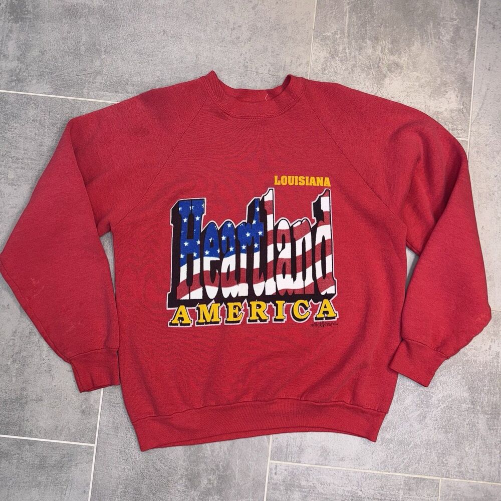 Vintage Made in USA Louisiana Red Sweatshirt – Fruit of the Loom – Large